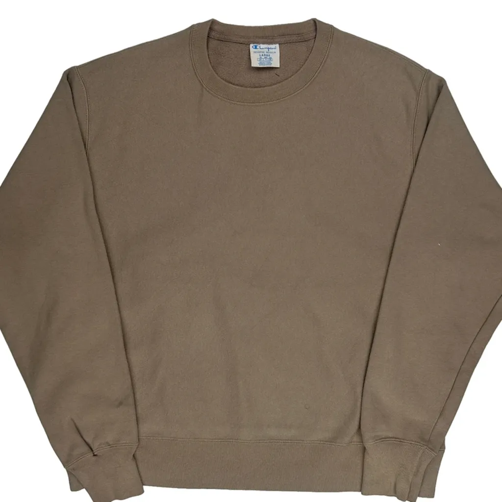 Reverse Weave Champion Sweatshirt - Large Brown Cotton - Image 4