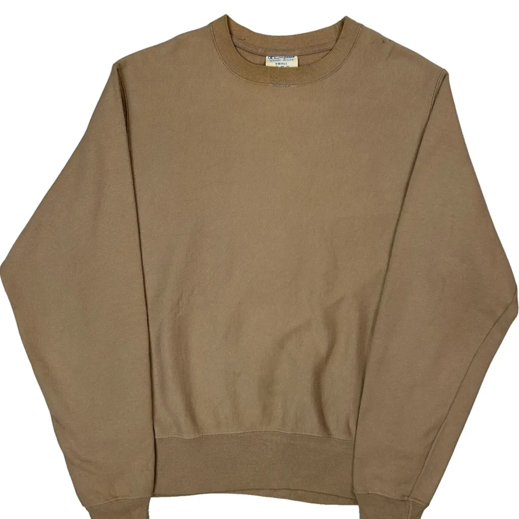 Reverse Weave Champion Sweatshirt - Small Brown Cotton Blend - Image 4