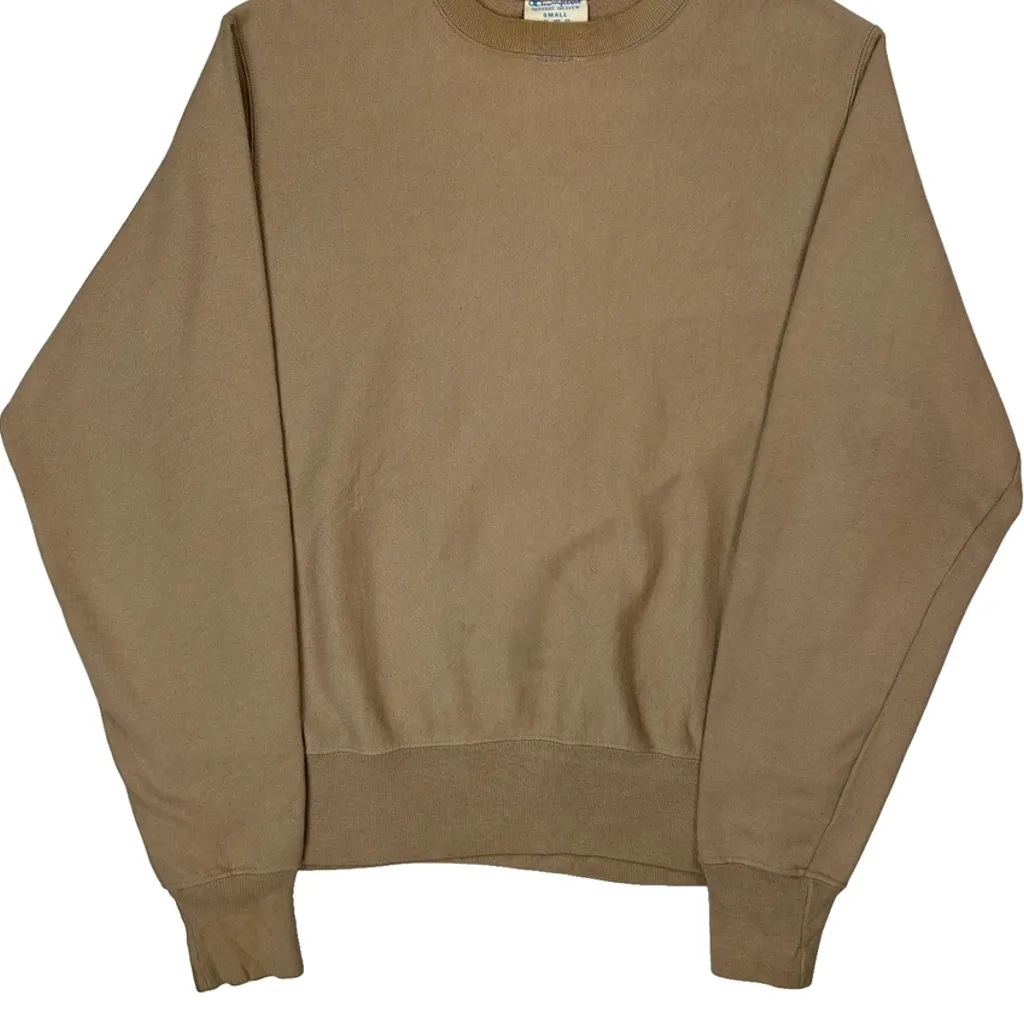 Reverse Weave Champion Sweatshirt - Small Brown Cotton Blend - Image 5