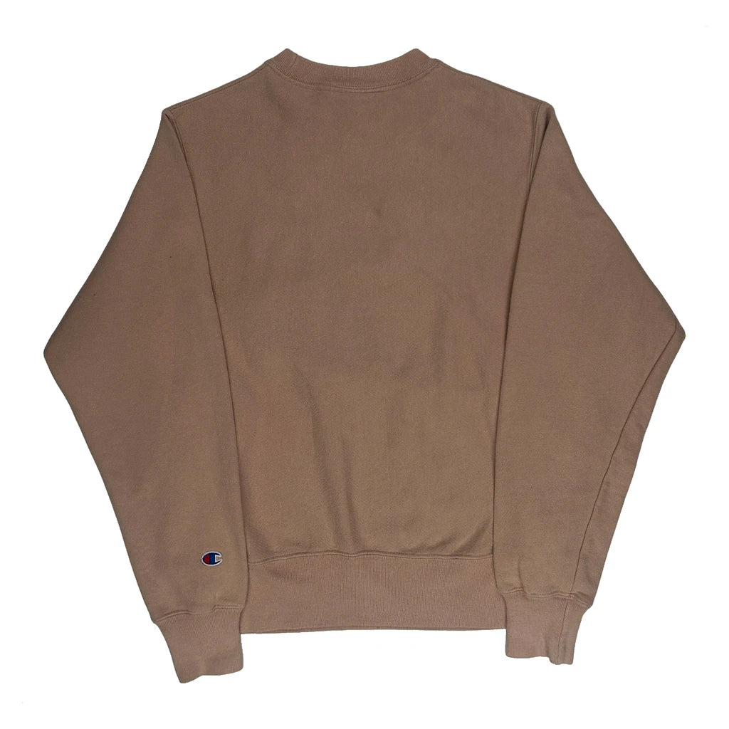 Reverse Weave Champion Sweatshirt - Small Brown Cotton Blend - Image 2