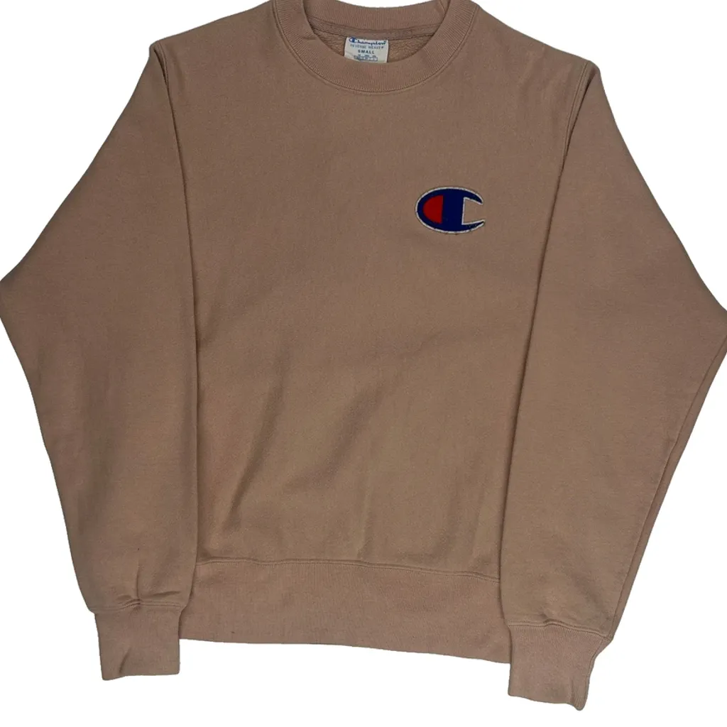 Reverse Weave Champion Sweatshirt - Small Brown Cotton Blend - Image 4