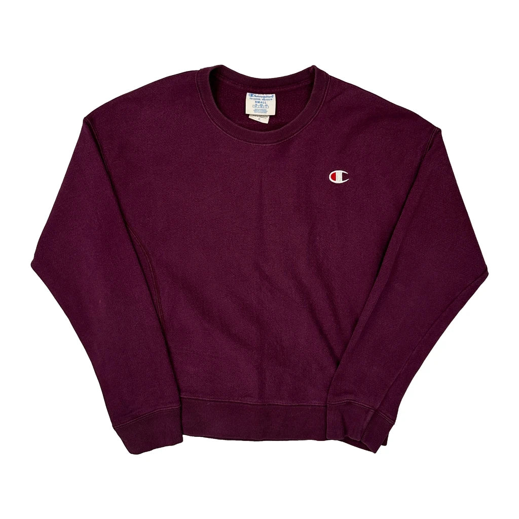 Reverse Weave Champion Sweatshirt - Small Burgundy Cotton