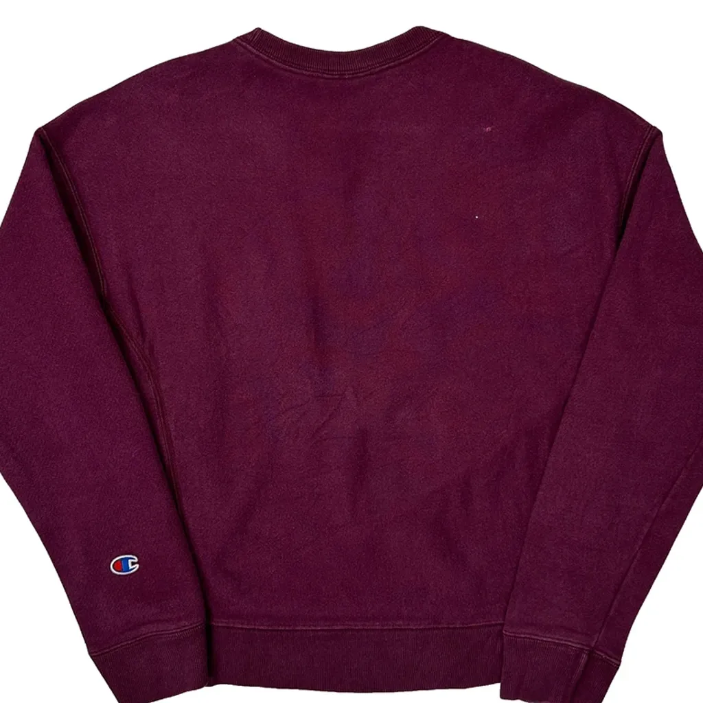 Reverse Weave Champion Sweatshirt - Small Burgundy Cotton - Image 6
