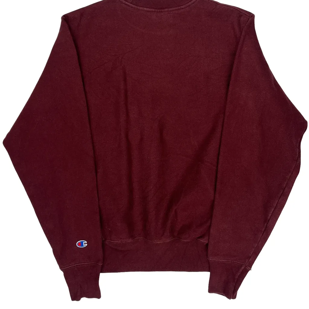 Reverse Weave Champion Harvard Sweatshirt - Small Burgundy Cotton - Image 7