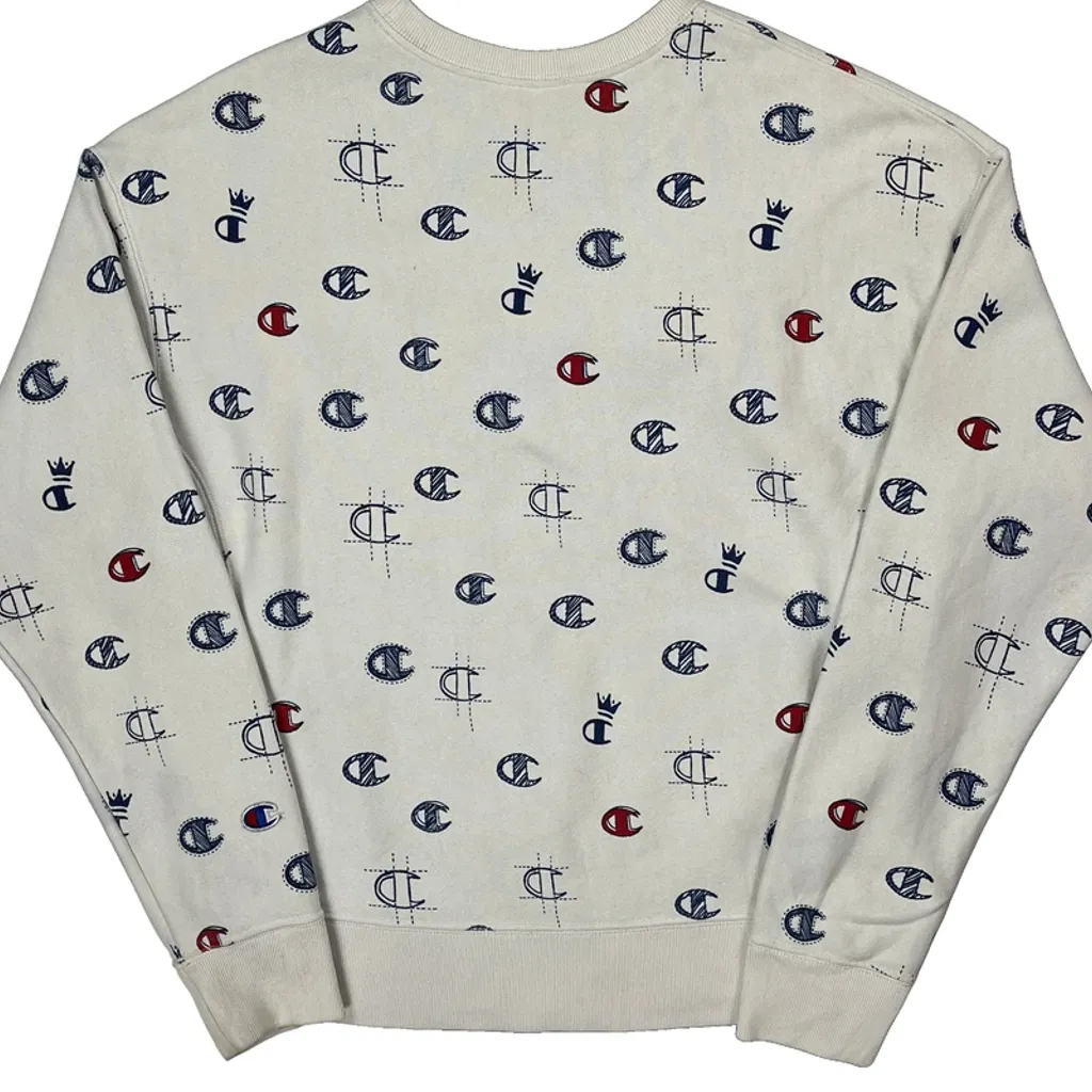 Reverse Weave Champion Sweatshirt - Large Cream Cotton - Image 7