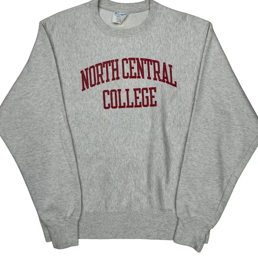 Reverse Weave Champion North Central College Sweatshirt - Medium Gray Cotton - Image 4