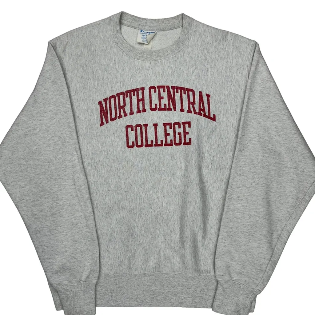 Reverse Weave Champion North Central College Sweatshirt - Medium Gray Cotton - Image 5