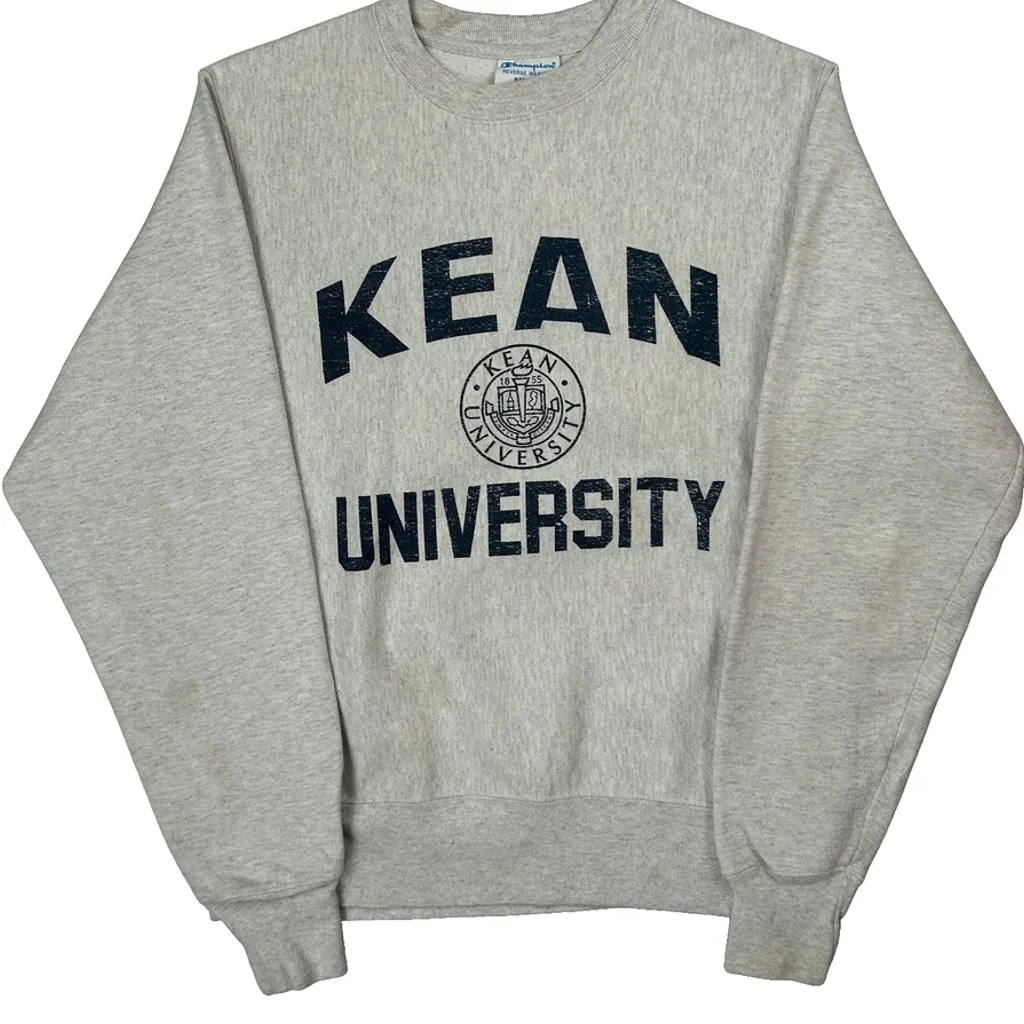 Reverse Weave Champion Kean University Sweatshirt - Small Gray Cotton - Image 5
