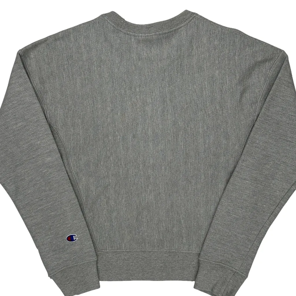 Reverse Weave Champion Spellout Sweatshirt - XS Gray Cotton Blend - Image 7