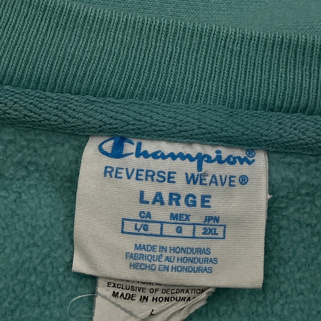 Reverse Weave Champion Spellout Sweatshirt - Large Green Cotton - Image 3