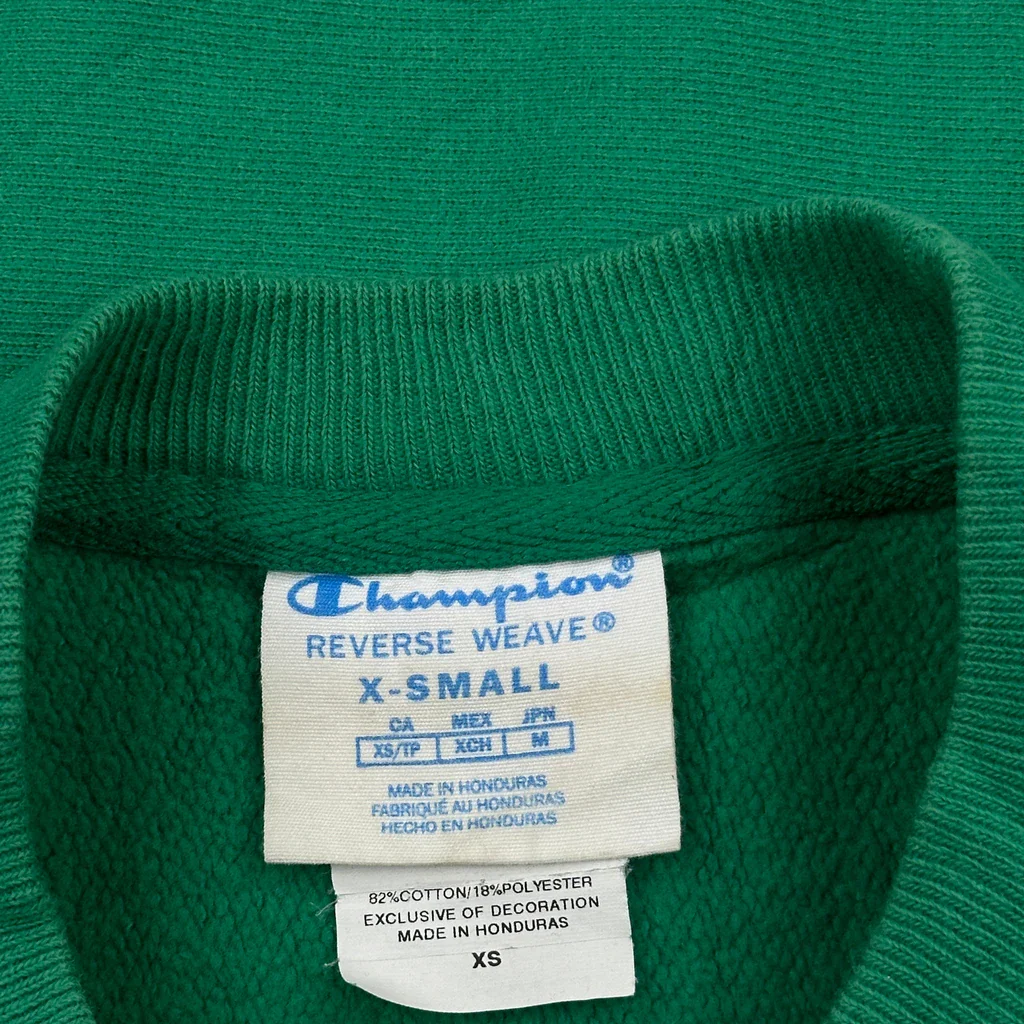 Reverse Weave Champion Sweatshirt - XS Green Cotton - Image 3