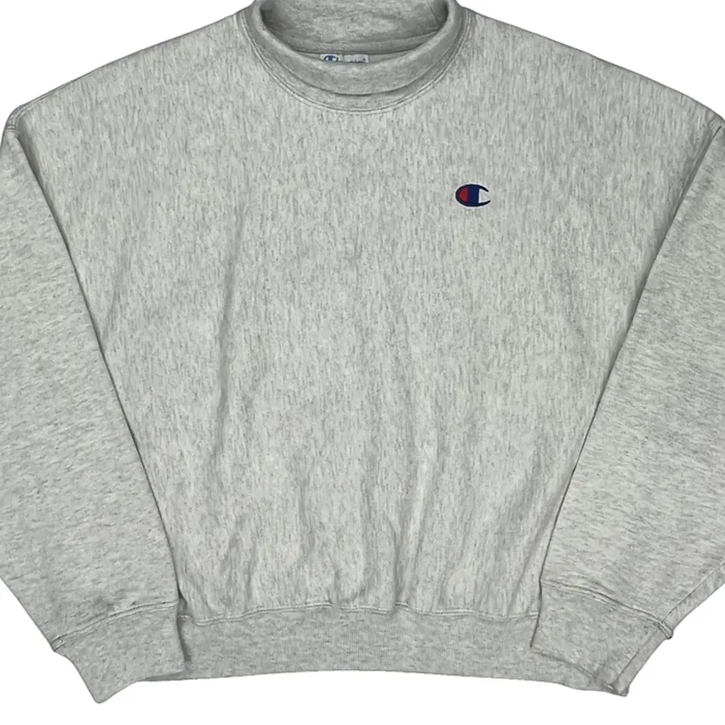 Reverse Weave Champion Sweatshirt - Large Grey Cotton Blend - Image 5