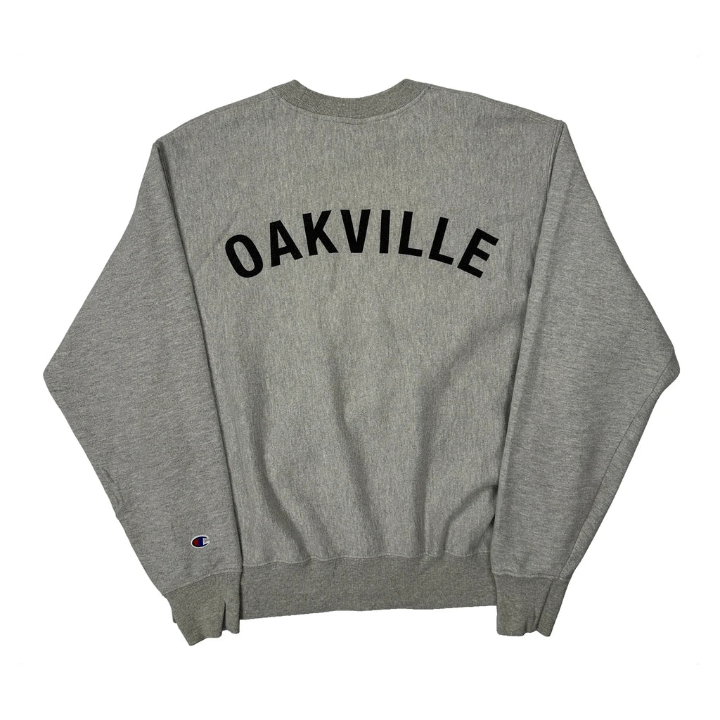 Reverse Weave Champion College Sweatshirt - Large Grey Cotton Blend - Image 2
