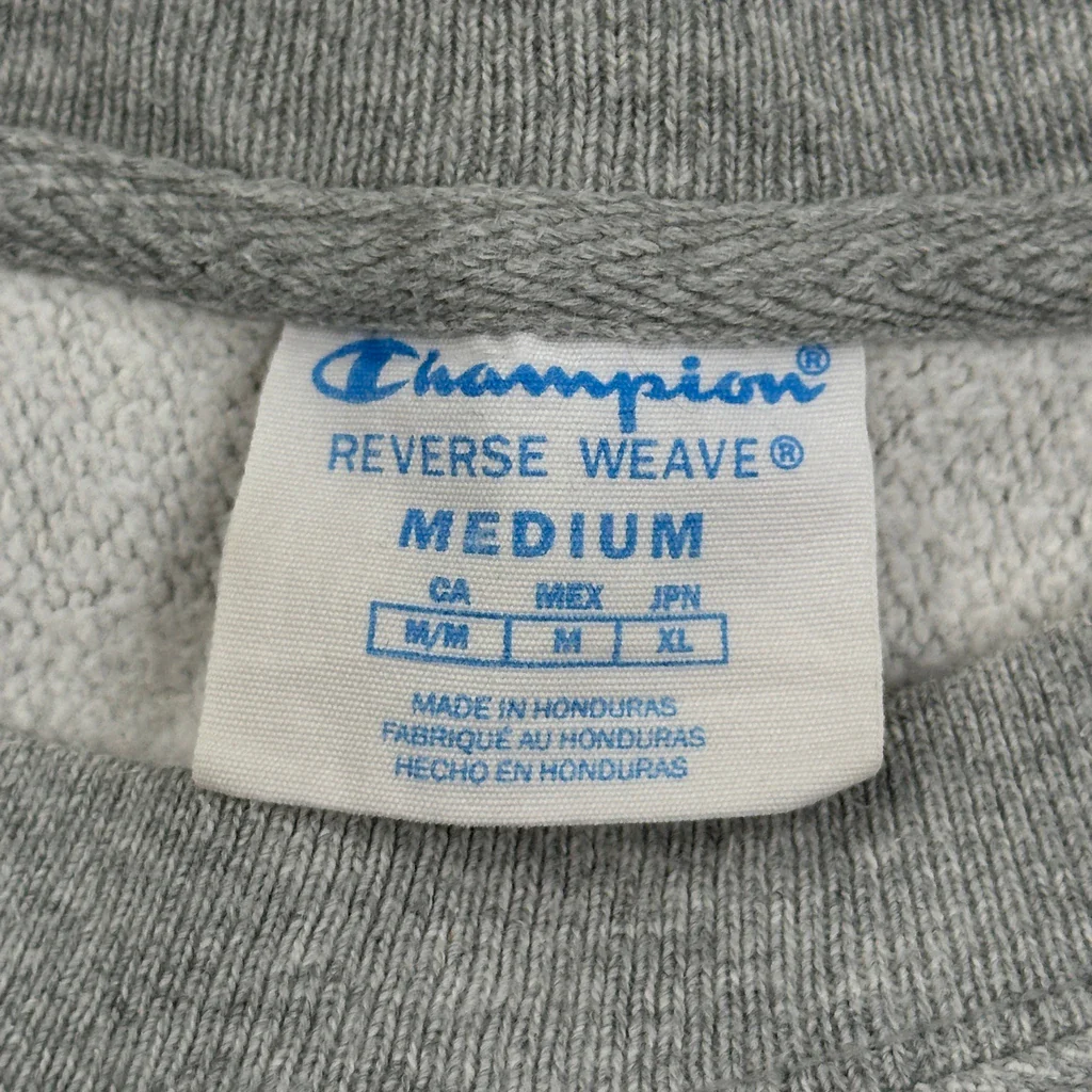 Reverse Weave Champion Spellout Sweatshirt - Medium Grey Cotton - Image 3