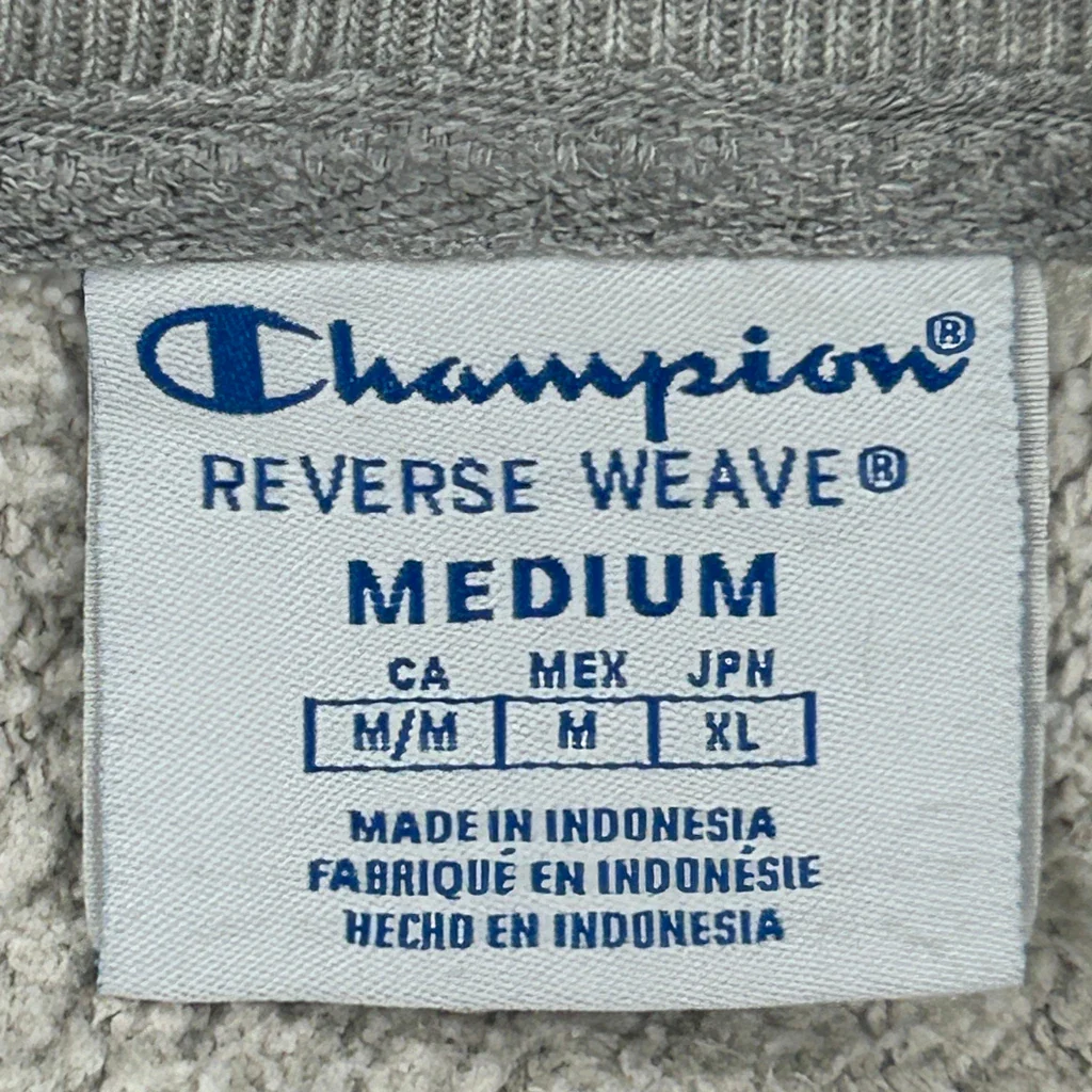Reverse Weave Champion Spellout Sweatshirt - Medium Grey Cotton - Image 3