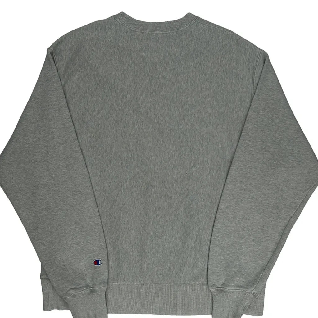 Reverse Weave Champion Spellout Sweatshirt - Medium Grey Cotton - Image 7