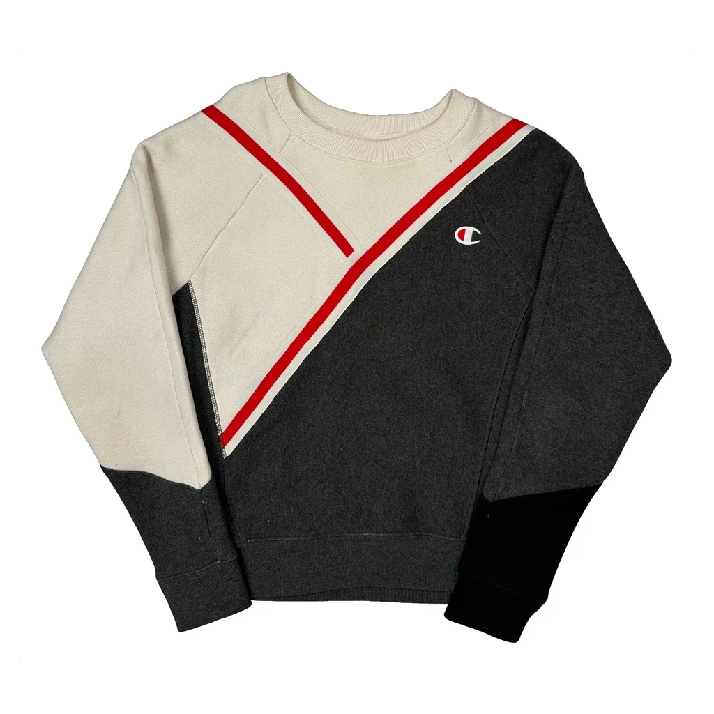 Reverse Weave Champion Contrast Stitch Sweatshirt - Small Grey Cotton