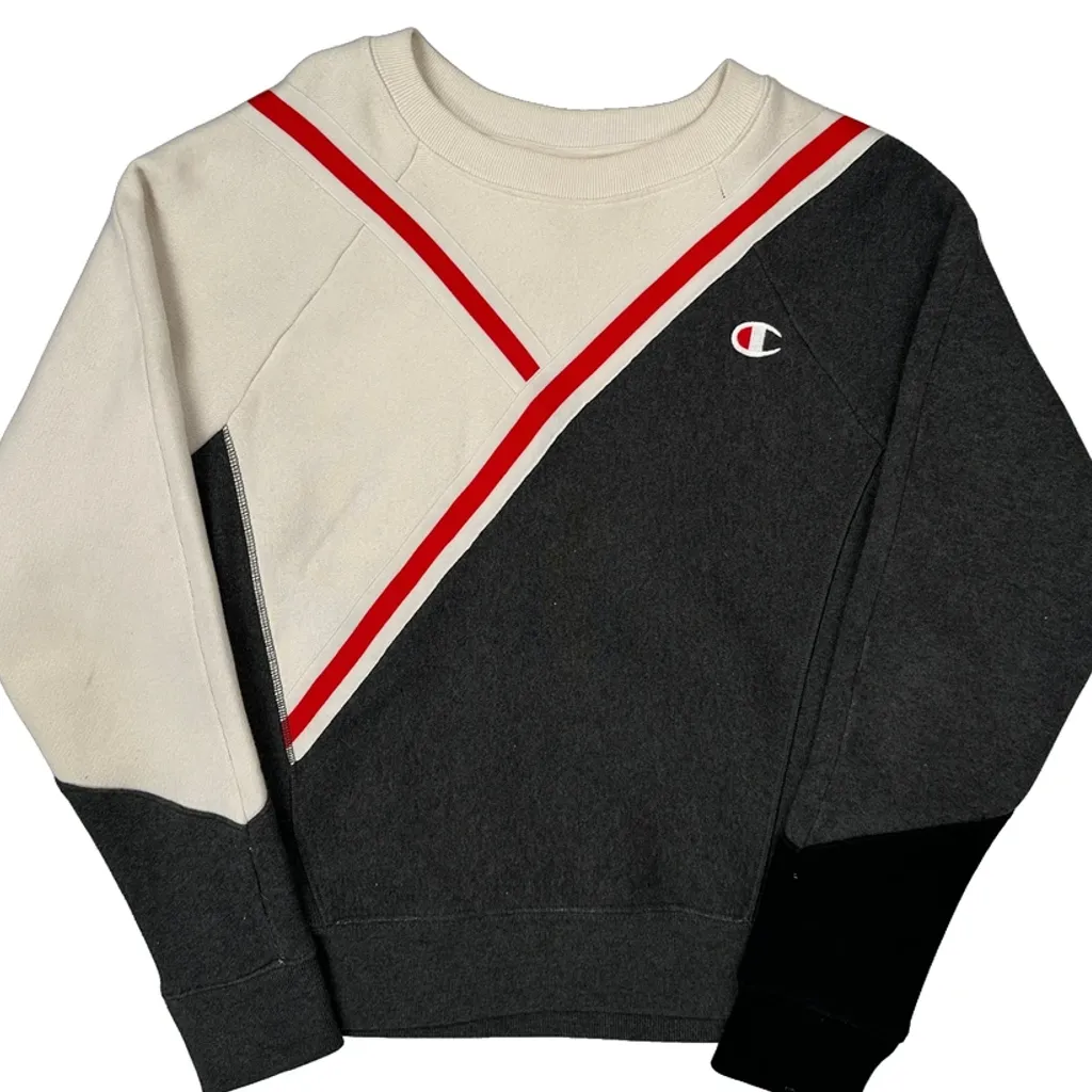 Reverse Weave Champion Contrast Stitch Sweatshirt - Small Grey Cotton - Image 4