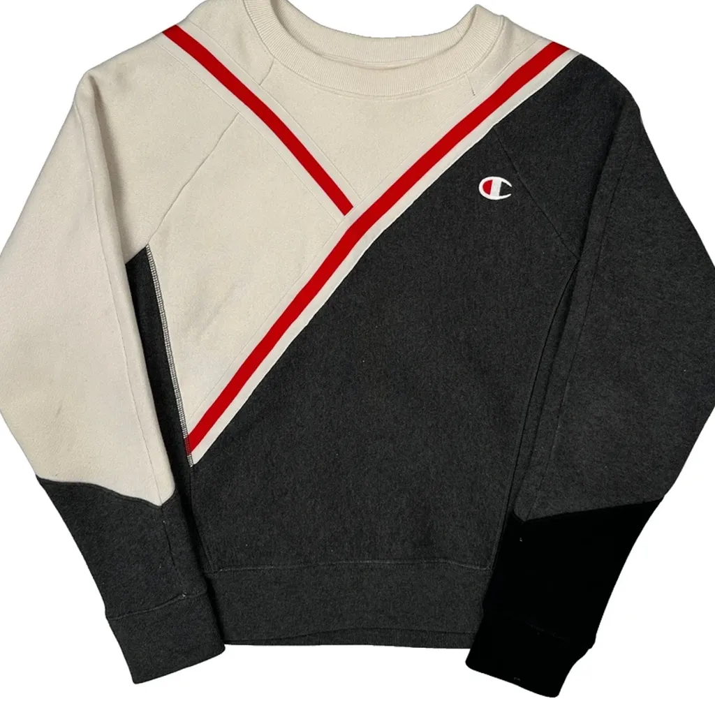 Reverse Weave Champion Contrast Stitch Sweatshirt - Small Grey Cotton - Image 5