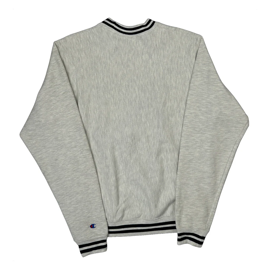 Reverse Weave Champion Quinnipiac Sweatshirt - Small Grey Cotton Blend - Image 2