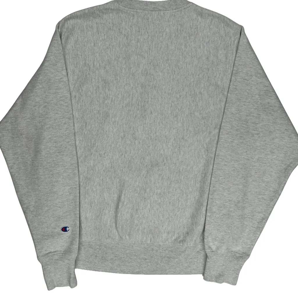 Reverse Weave Champion College Sweatshirt - Small Grey Cotton Blend - Image 6