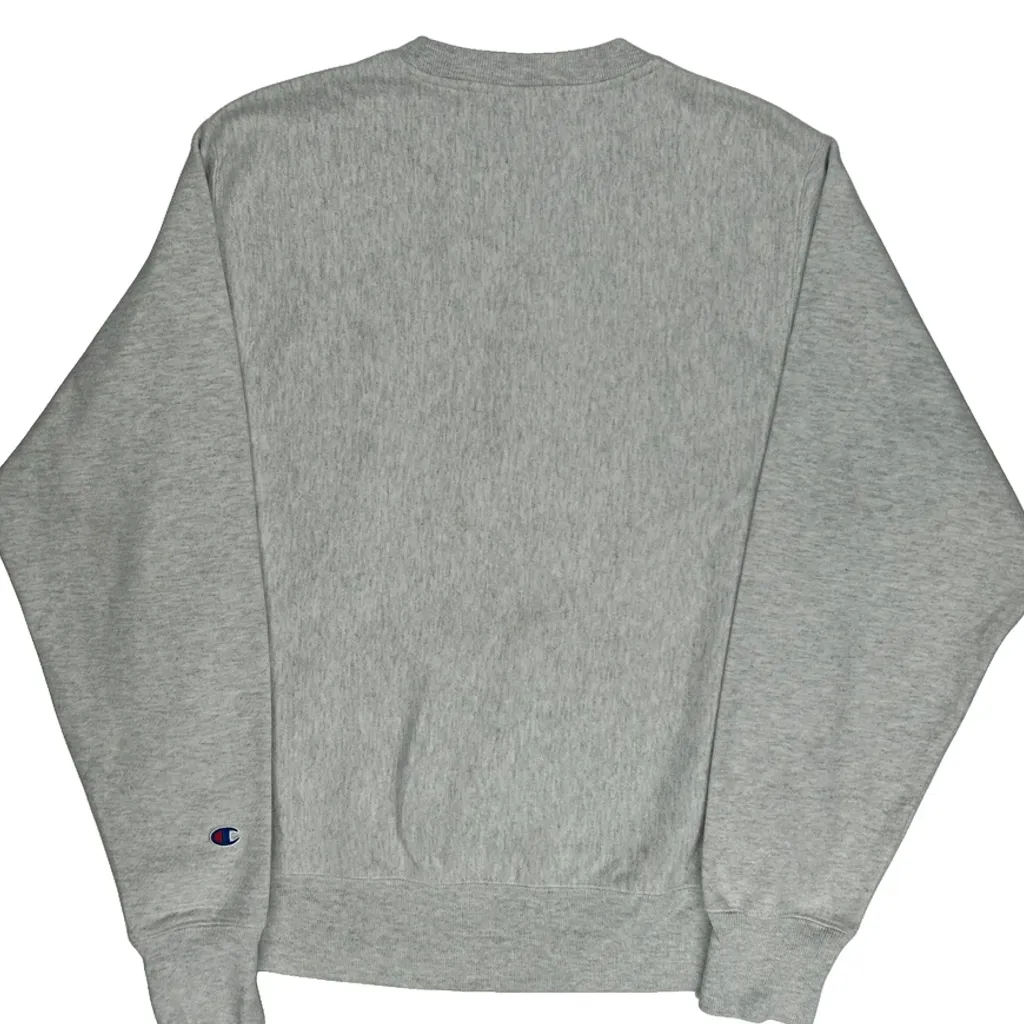 Reverse Weave Champion College Sweatshirt - Small Grey Cotton Blend - Image 7
