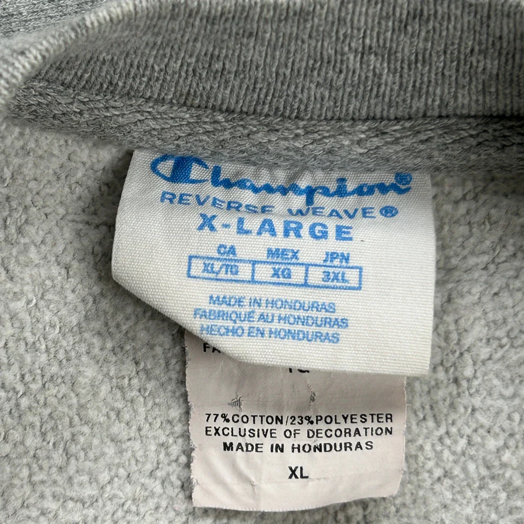 Reverse Weave Champion USA Sweatshirt - XL Grey Cotton Blend - Image 3