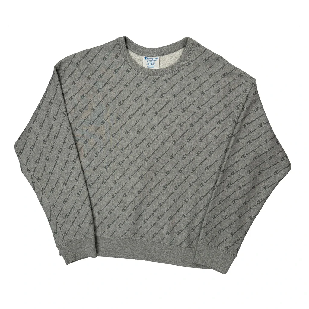Reverse Weave Champion Sweatshirt - XL Grey Cotton Blend