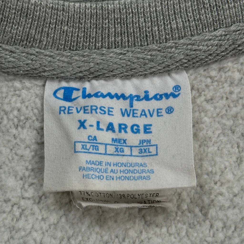 Reverse Weave Champion Sweatshirt - XL Grey Cotton Blend - Image 3
