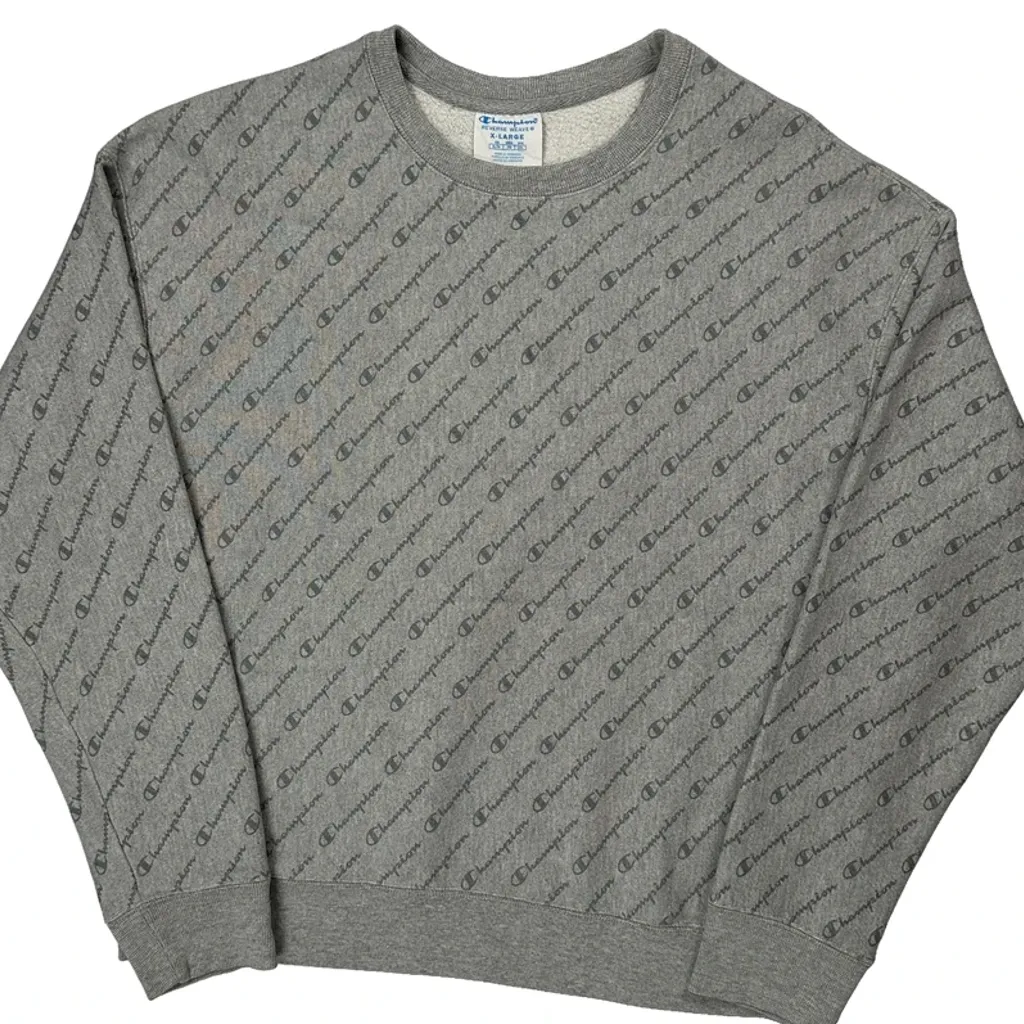 Reverse Weave Champion Sweatshirt - XL Grey Cotton Blend - Image 4