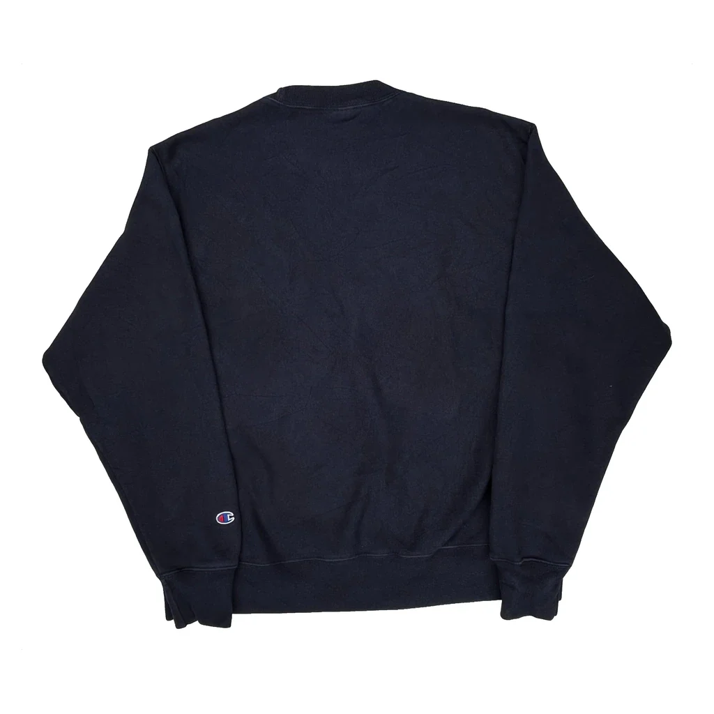 Reverse Weave Champion Sweatshirt - Large Navy Cotton - Image 2