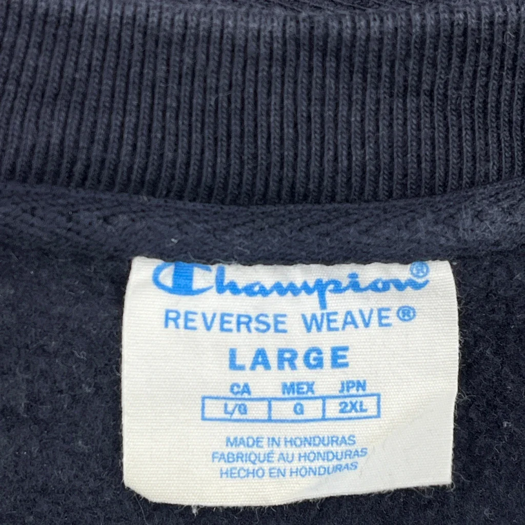 Reverse Weave Champion Sweatshirt - Large Navy Cotton - Image 3
