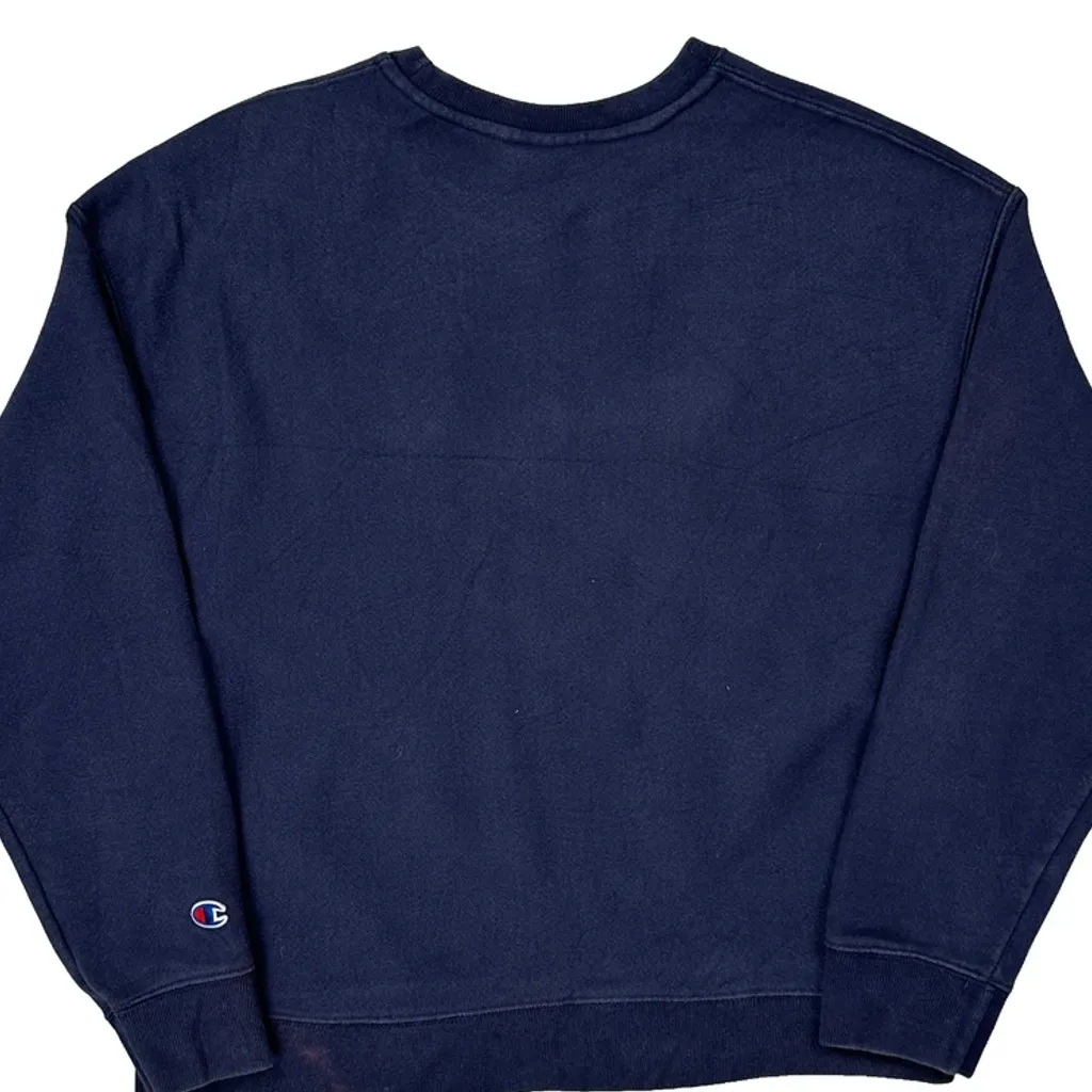 Reverse Weave Champion Spellout Sweatshirt - XL Navy Cotton - Image 6