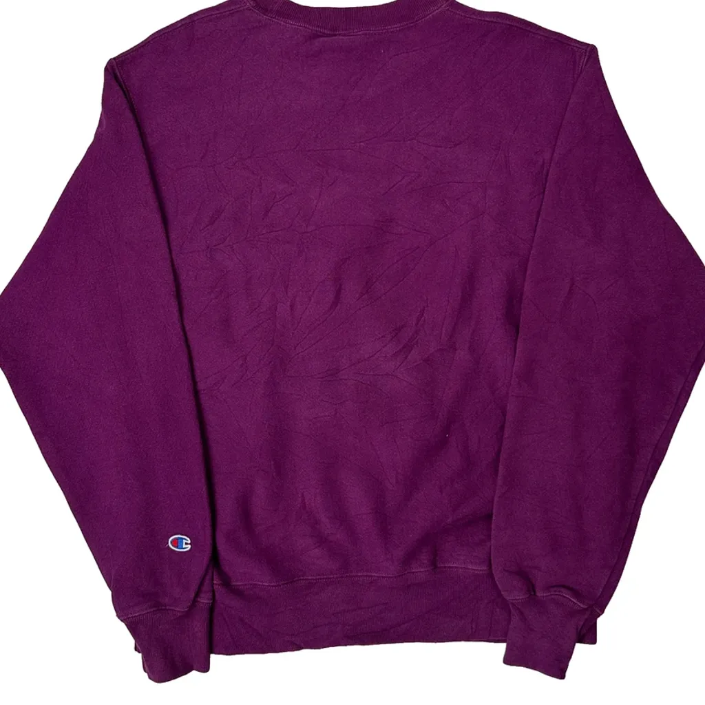 Reverse Weave Champion Spellout Sweatshirt - Medium Purple Cotton - Image 6