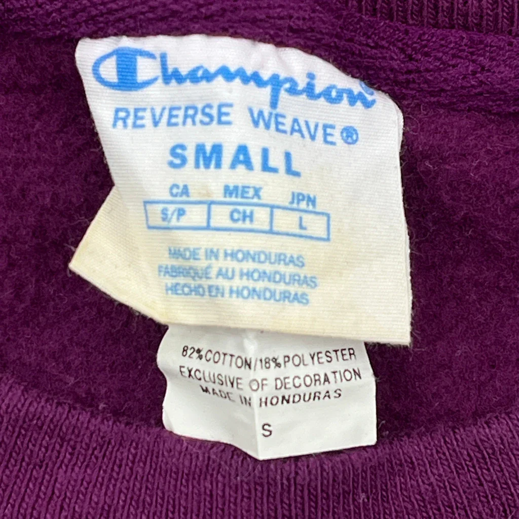 Reverse Weave Champion Sweatshirt - Small Purple Cotton Blend - Image 3