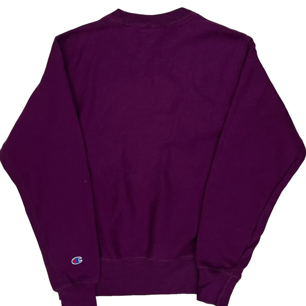 Reverse Weave Champion Sweatshirt - Small Purple Cotton Blend - Image 7