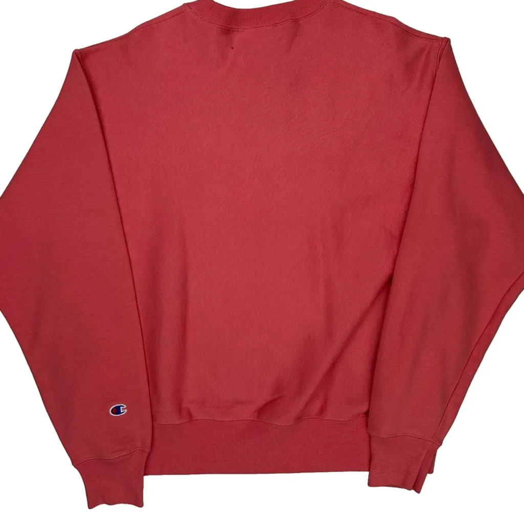 Reverse Weave Champion Sweatshirt - Large Red Cotton - Image 7