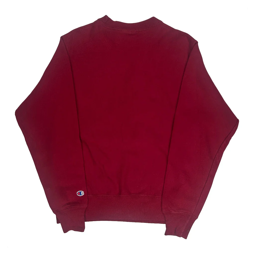 Reverse Weave Champion Sweatshirt - Small Red Cotton - Image 2