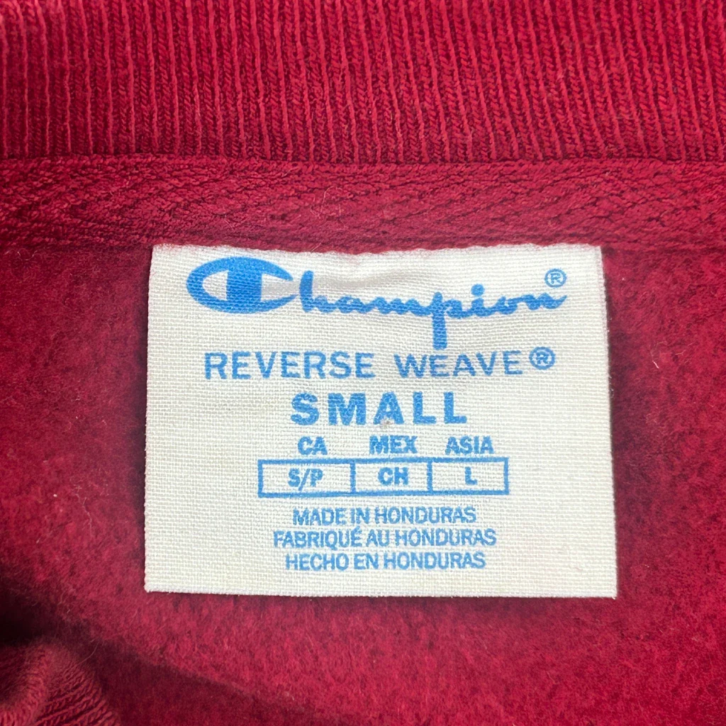 Reverse Weave Champion Sweatshirt - Small Red Cotton - Image 3