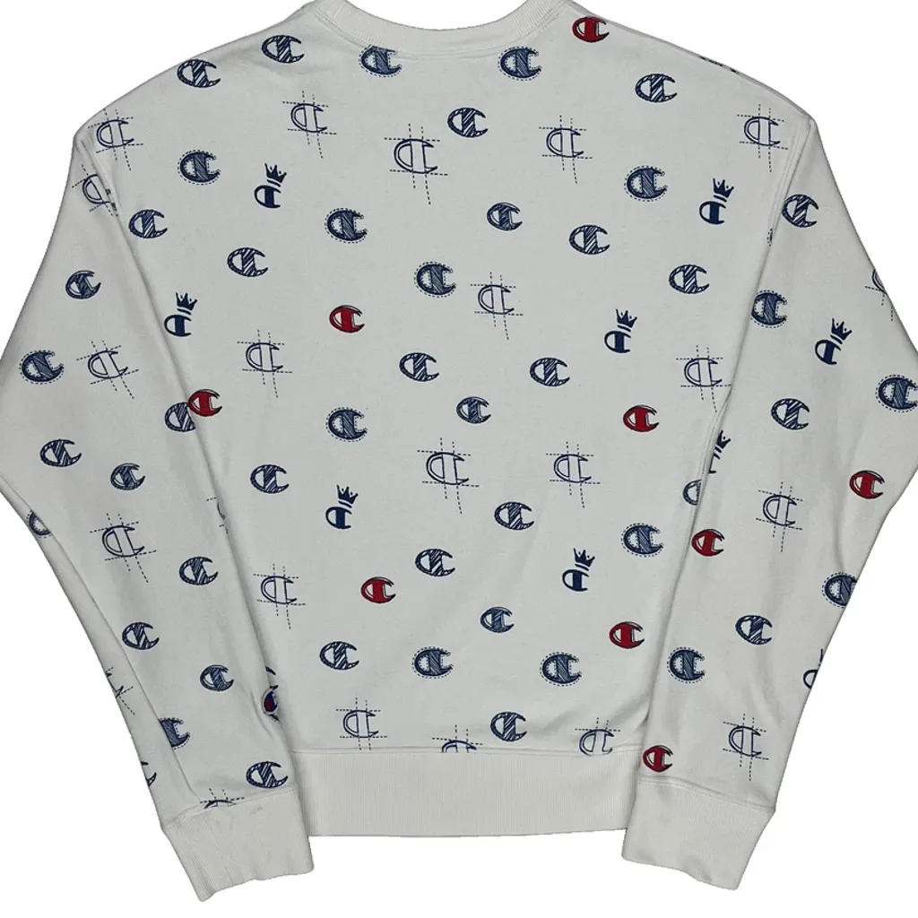 Reverse Weave Champion Sweatshirt - Medium White Cotton Blend - Image 7