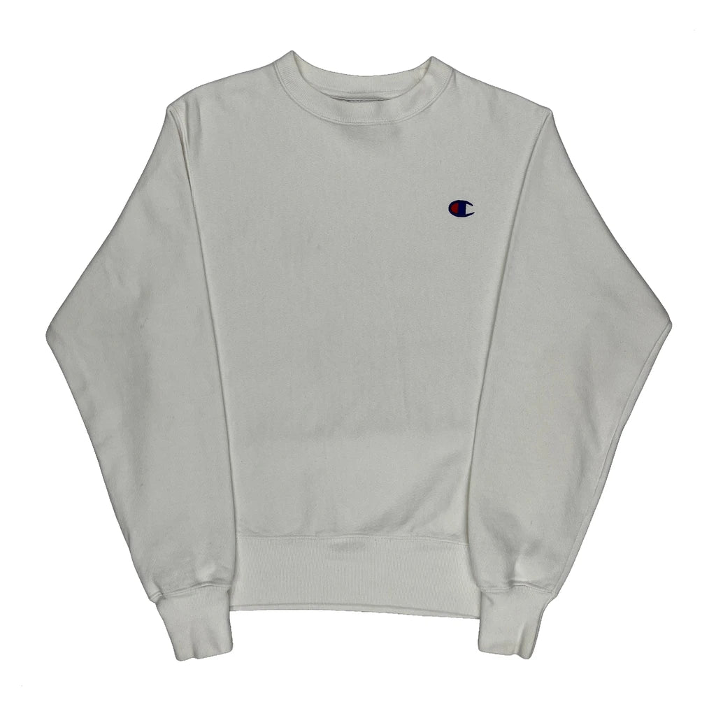 Reverse Weave Champion Sweatshirt - Small White Cotton