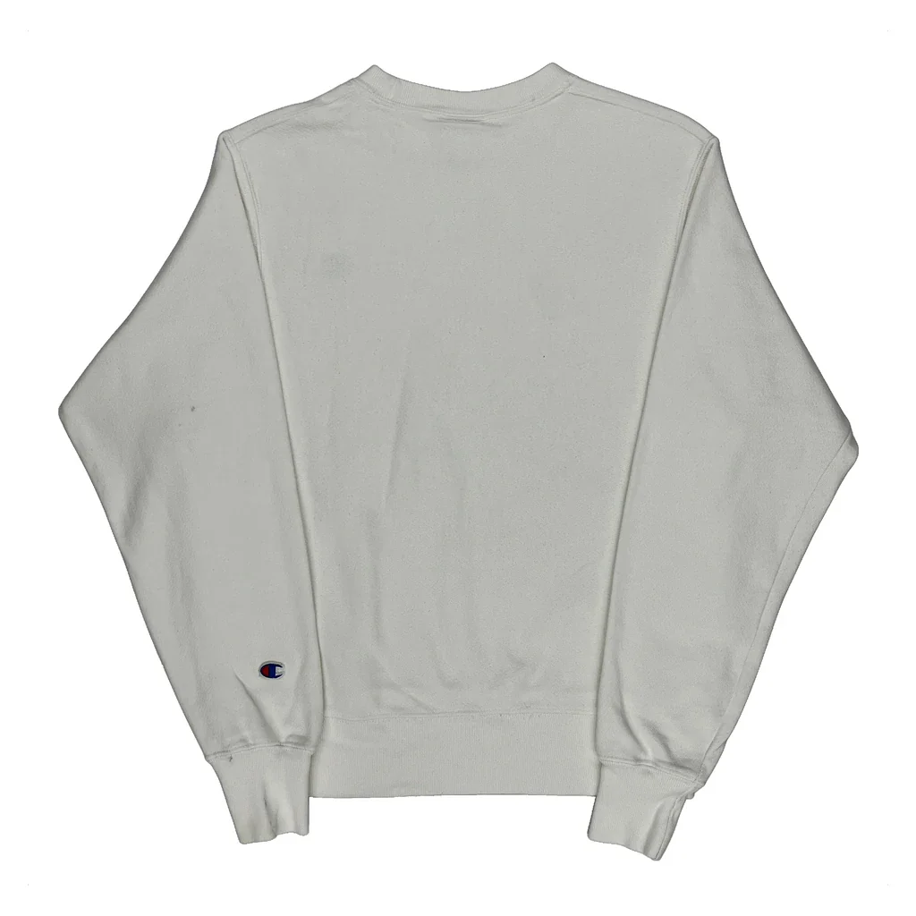 Reverse Weave Champion Sweatshirt - Small White Cotton - Image 2