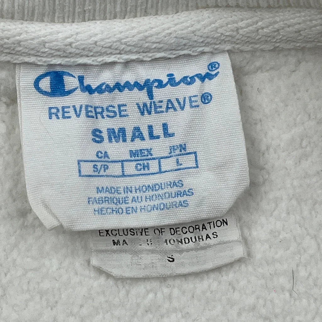 Reverse Weave Champion Sweatshirt - Small White Cotton - Image 3
