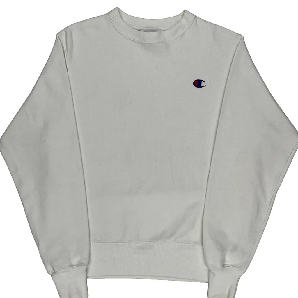 Reverse Weave Champion Sweatshirt - Small White Cotton - Image 4