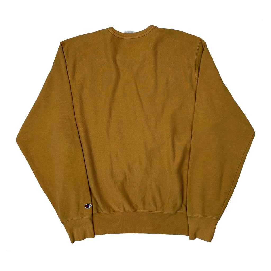 Reverse Weave Champion College Sweatshirt - XL Yellow Cotton - Image 2