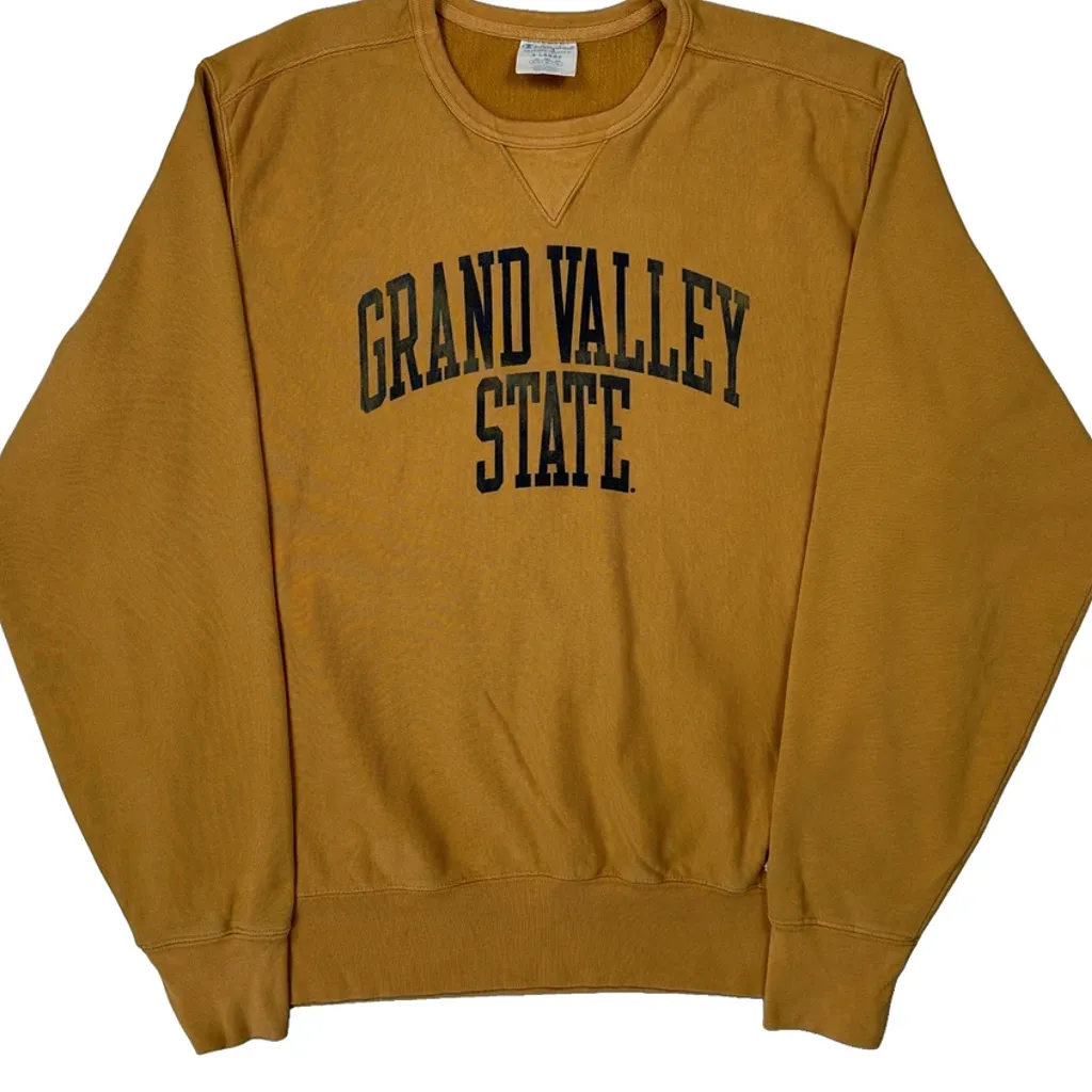 Reverse Weave Champion College Sweatshirt - XL Yellow Cotton - Image 4
