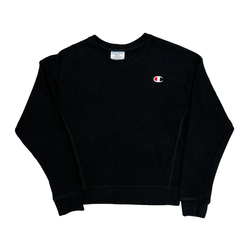 Reverse Weave Champion Sweatshirt - Small Black Cotton