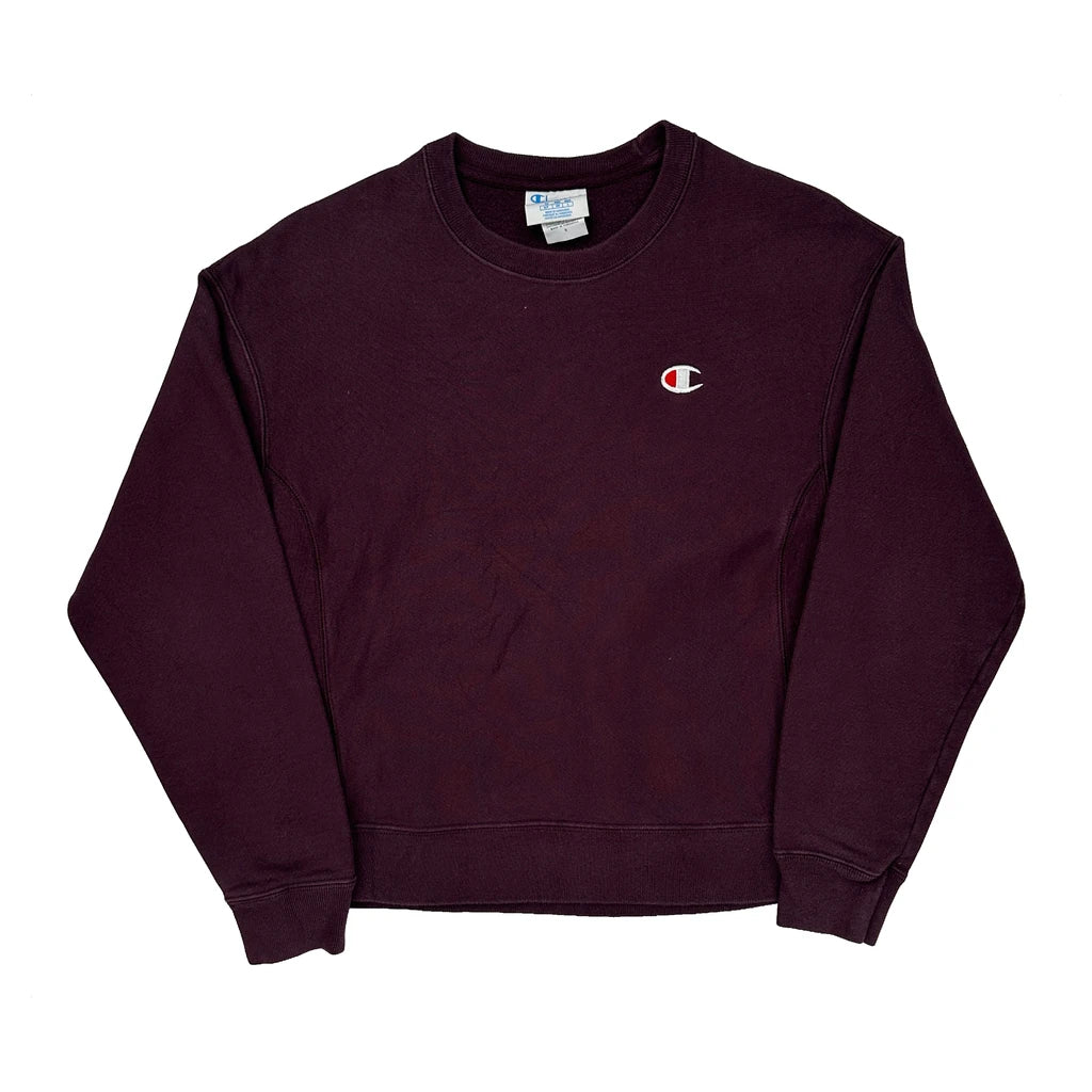 Reverse Weave Champion Sweatshirt - Small Burgundy Cotton