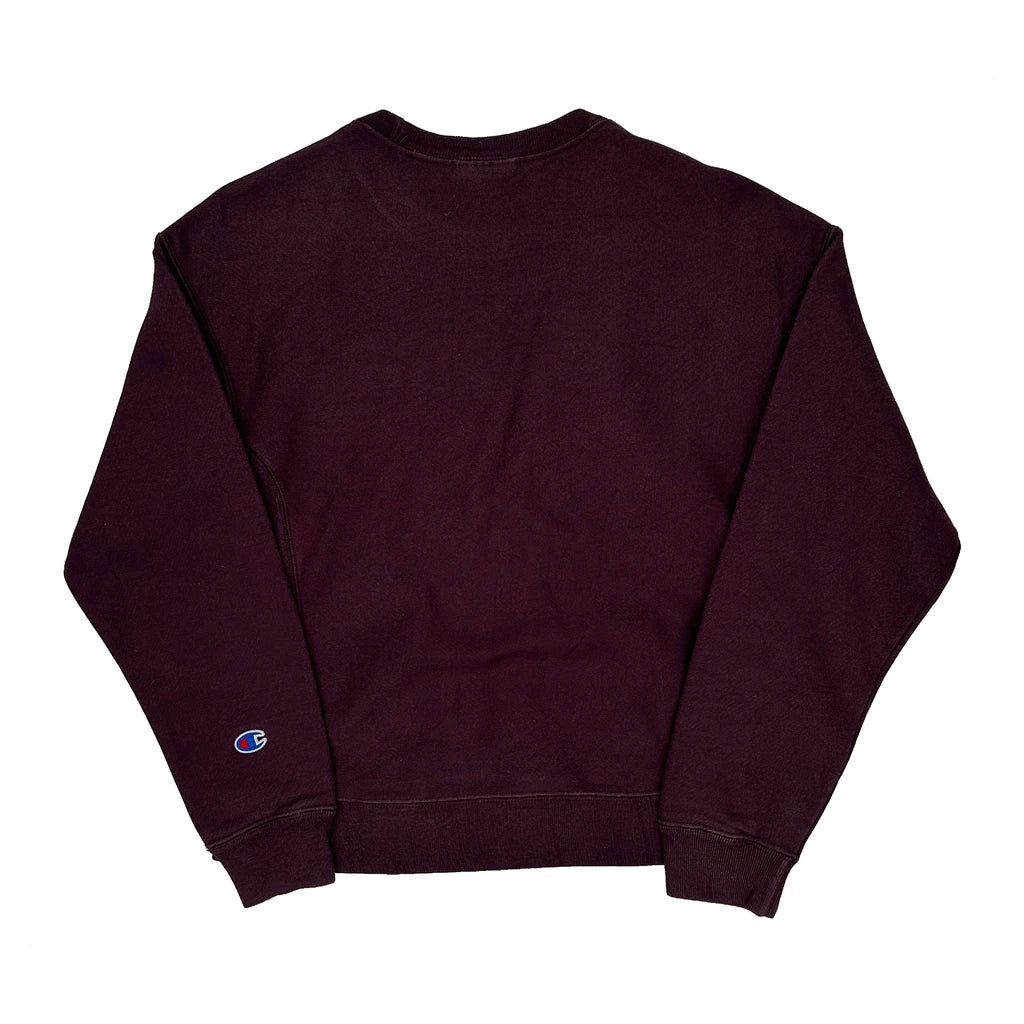 Reverse Weave Champion Sweatshirt - Small Burgundy Cotton - Image 2