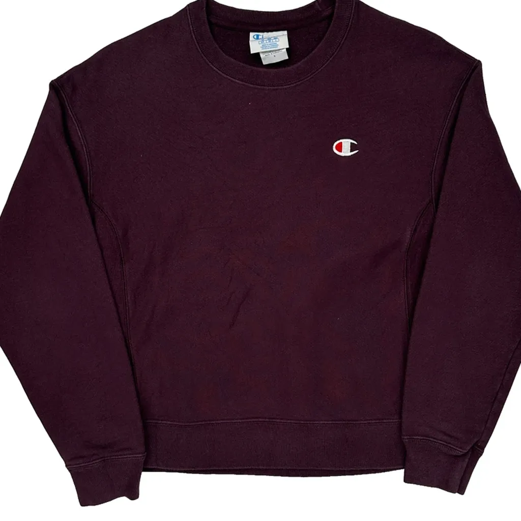 Reverse Weave Champion Sweatshirt - Small Burgundy Cotton - Image 5